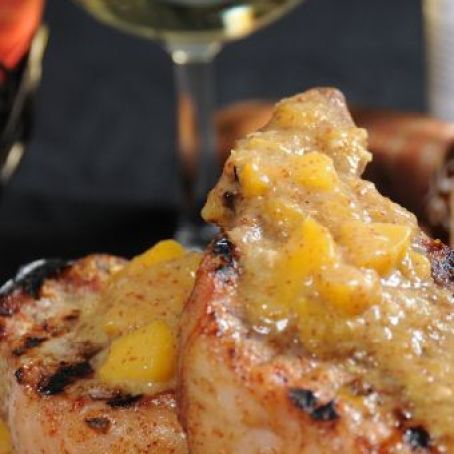Big Joe’s Big Pork Chops with Peach Bourbon Mustard Sauce [Recipe]