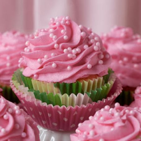 Perfect White Cupcakes (IN PINK) w/ Best-Ever Buttercream Icing