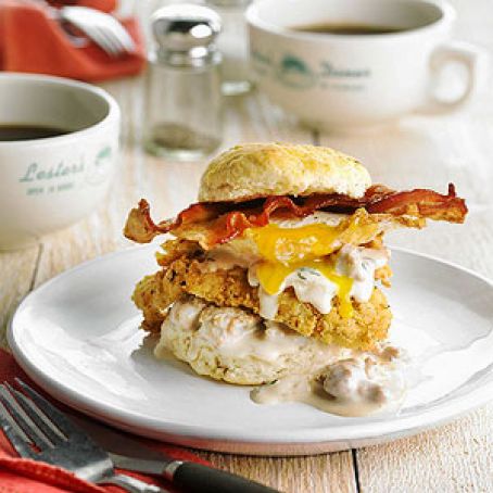 Hearty Breakfast Biscuit Stacks