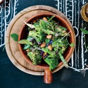 Green Vegetables with Dukka and Tahini Dressing