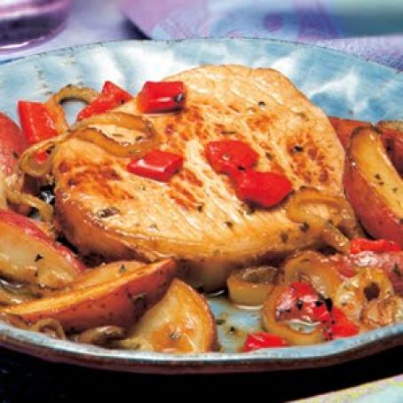 Pork with Roasted Red Peppers & Potatoes