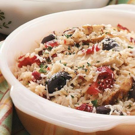Zesty Chicken and Rice Casserole with Roasted Red Peppers