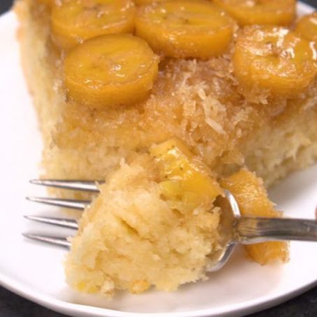 Banana Coconut Upside-Down Cake