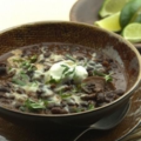 Slow-Cooker Black Bean-Mushroom Chili