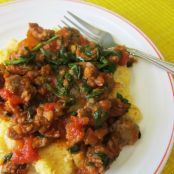 GROUND TURKEY****Turkey and Spinach Ragù on Parmesan Polenta