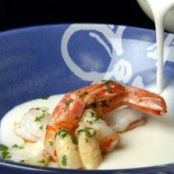 CREMA ESPARRAGOS BLANCOS Y CAMARONES