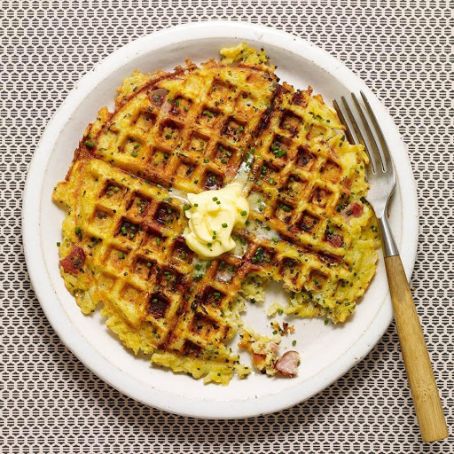 Ham & Gruyère Hash Brown Waffles