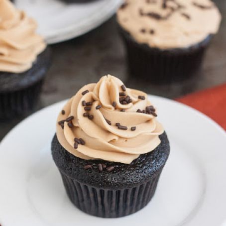 Ganache Filled Mocha Cupcakes