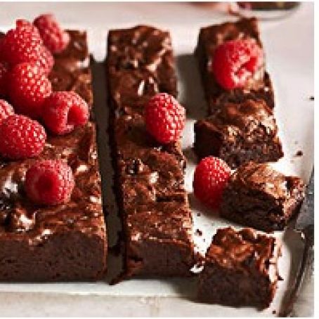 Brownies with Raspberries