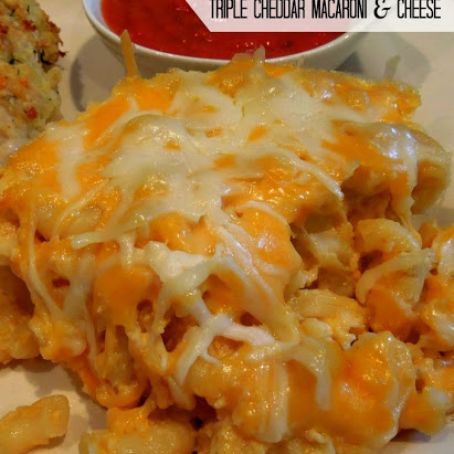 SLOW COOKED TRIPLE CHEDDAR MAC AND CHEESE