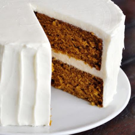Pumpkin Spice Cake with Whipped Cream Cheese Frosting