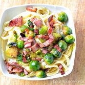 Fettuccine Culi-Fredo with Brussel Sprouts & Bacon