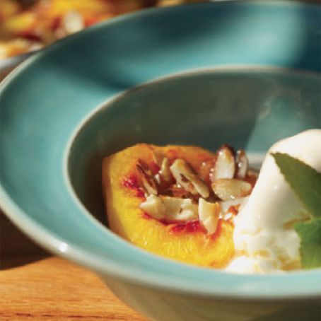 Baked Peaches with Honey and Almonds