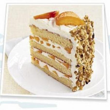 White Chocolate Layer Cake with Apricot Filling and White Chocolate Buttercream