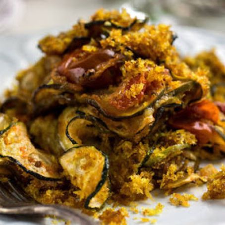Zucchini Tian With Curried Bread Crumbs