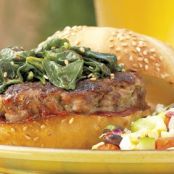 Spicy Ginger-Scallion Burgers with Sesame SpinachRecipe from Weber's Big Book of Burgers™ by Jamie Purviance