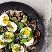 Soft Boiled Eggs with Pan Fried Mushrooms