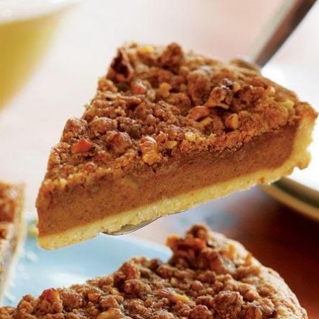 Bourbon Pumpkin Tart with Walnut Streusel