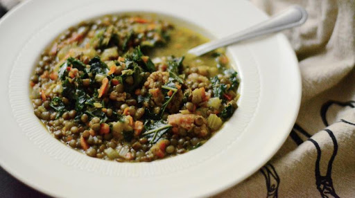 French Lentil Soup with Sausage and Kale Recipe - (4.4/5) image