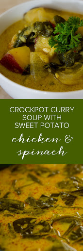 Crockpot Curry Soup with Sweet Potato, Chicken & Spinach Recipe - (4.5/5)