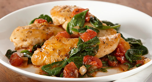 Sautéed Chicken with Spinach & Tomatoes Recipe - (3.9/5)