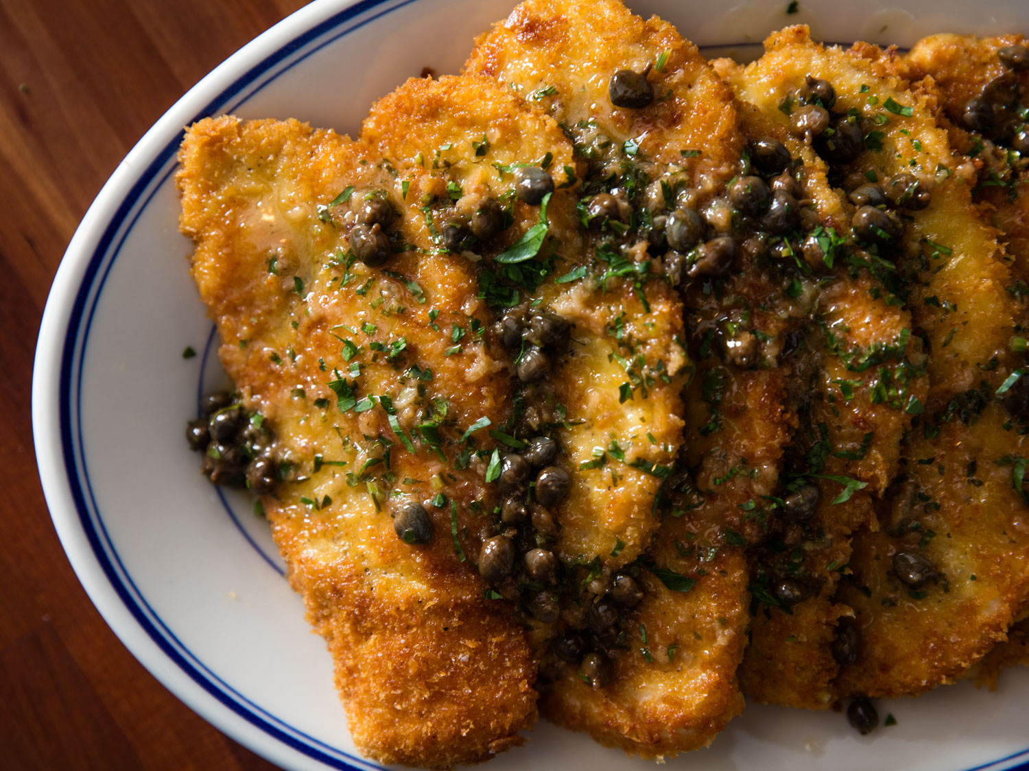 Chicken Piccata (Fried Chicken Cutlets With LemonButter Pan Sauce