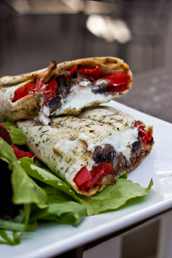 Grilled Portobello Mushroom, Roasted Red Pepper & Goat Cheese Wrap Recipe - (4.4/5)_image