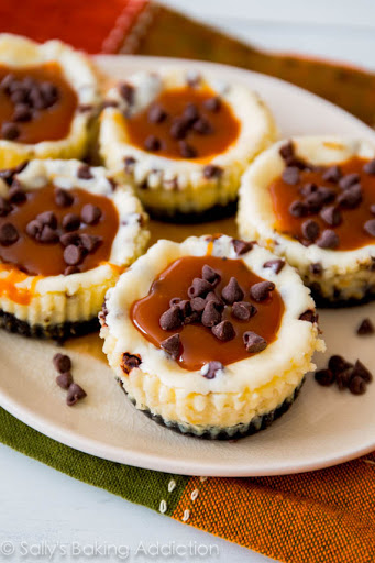Salted Caramel Chocolate Chip Cheesecakes Recipe - (4.3/5)_image