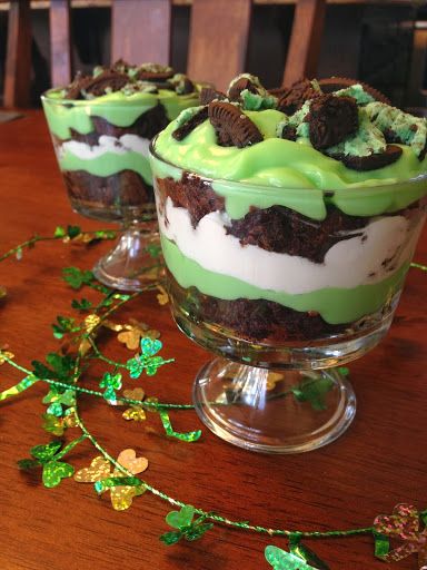St. Patrick's Day Brownie Trifle Recipe - (4.1/5) image