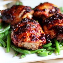 Cherry-Jalapeno Barbeque Sauce Roasted Chicken Thighs Recipe - (4.4/5)_image