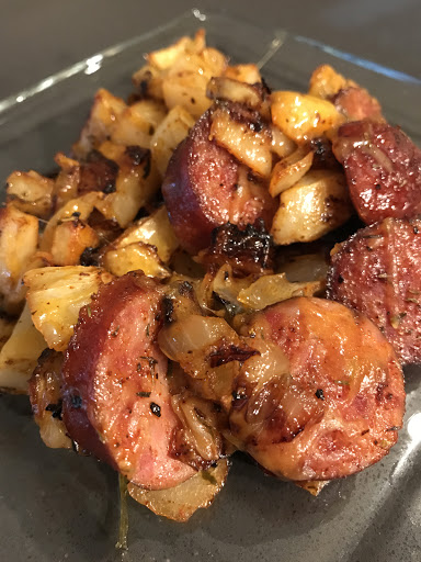 Oven Roasted Smoked Sausage Potatoes